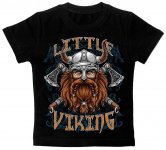 Детская футболка Little Viking черная