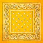 Бандана Огурцы бело-черные на оранжевом фоне