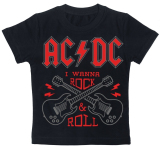 Детская футболка AC/DC (I WANNA ROCK&ROLL) чёрная
