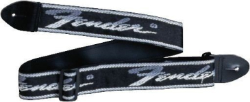 Ремінь для елекрогітари Fender Woven Running Logo Black Sil (990671000)