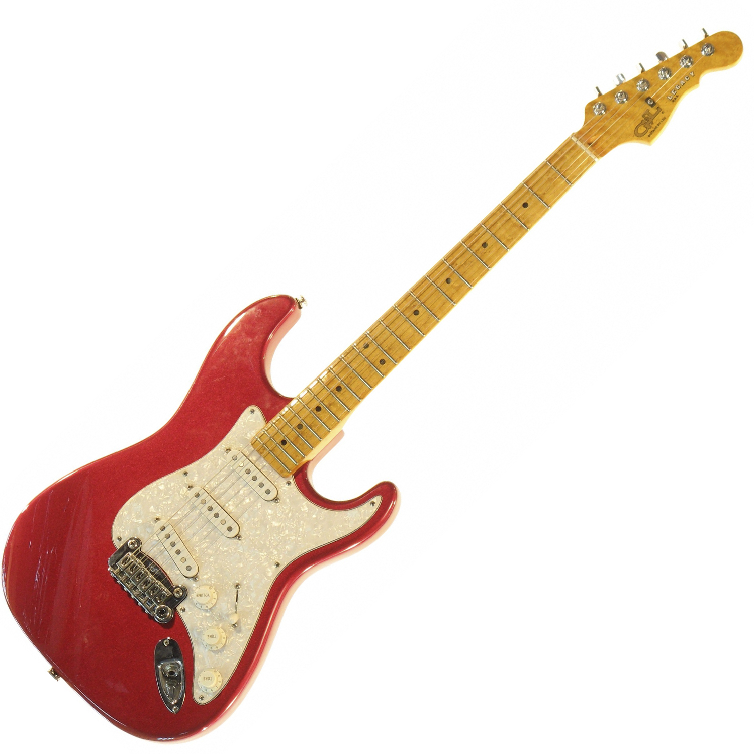 G&L LEGACY (Candy Apple Red, maple, 3-ply Pearl) №CLF45213. Made in USA - Электрогитара