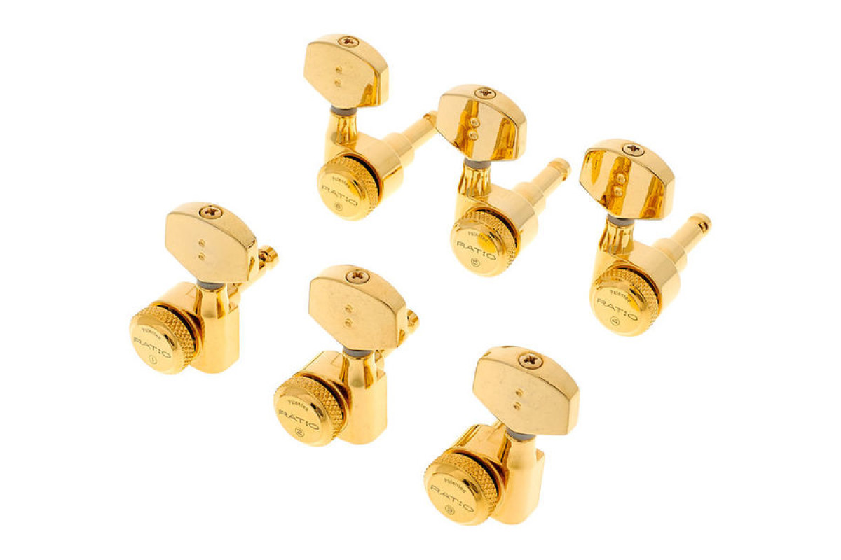 Колки для электрогитары GRAPH TECH PRL-8311-G0 Electric Locking 3+3 Contemporary Gold 2 Pin 
