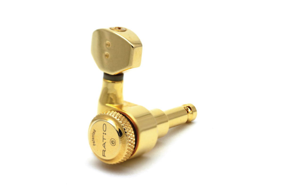 Кілки для гітари - GRAPH TECH PRL-8721-G0 Electric Locking 6 In-line C0ntemporary Mini Gold 2 Pin 