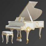 Рояль Julius Bluthner BLU S11 White, real gold, rococo