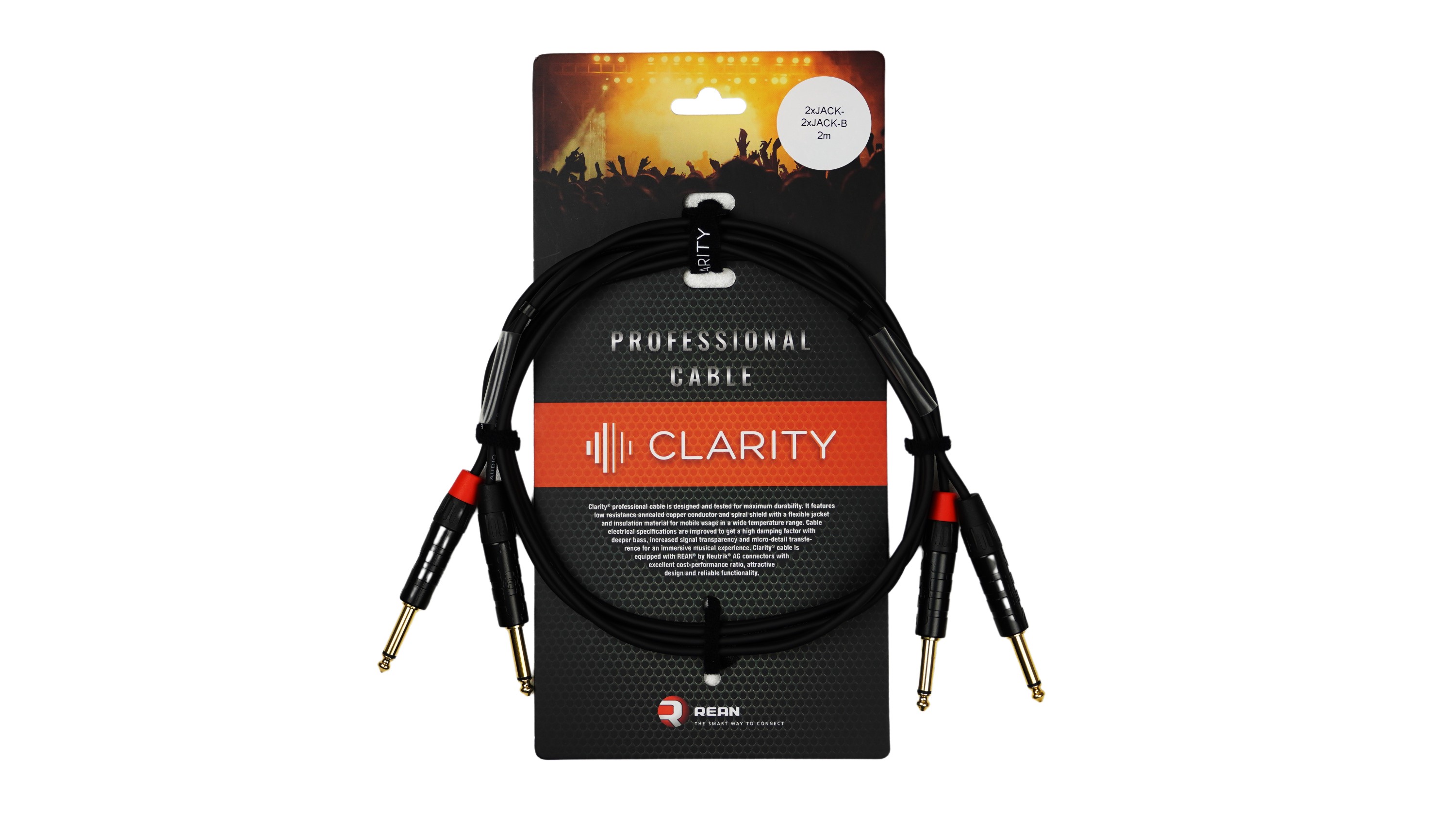 Комутаційний кабель Clarity 2xJACK-2xJACK-B/2m
