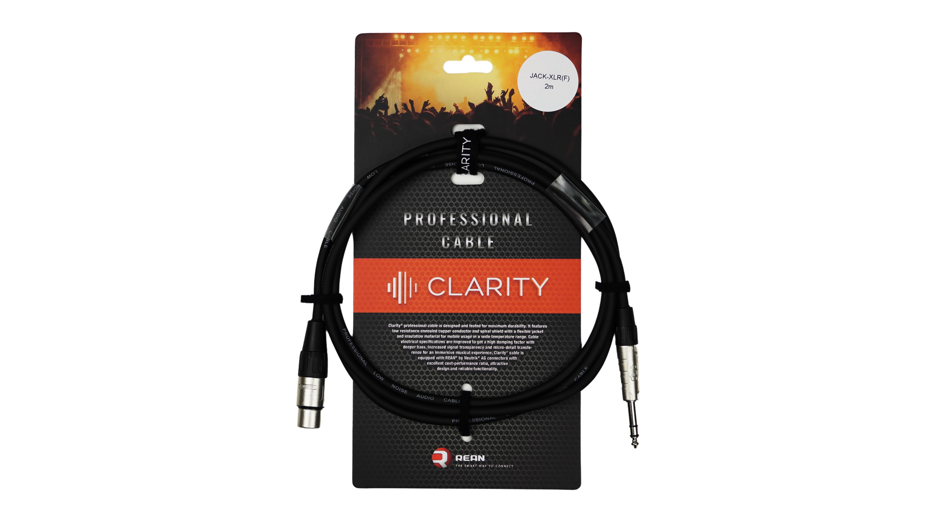 Комутаційний кабель Clarity JACK-XLR(F) PRO/2m