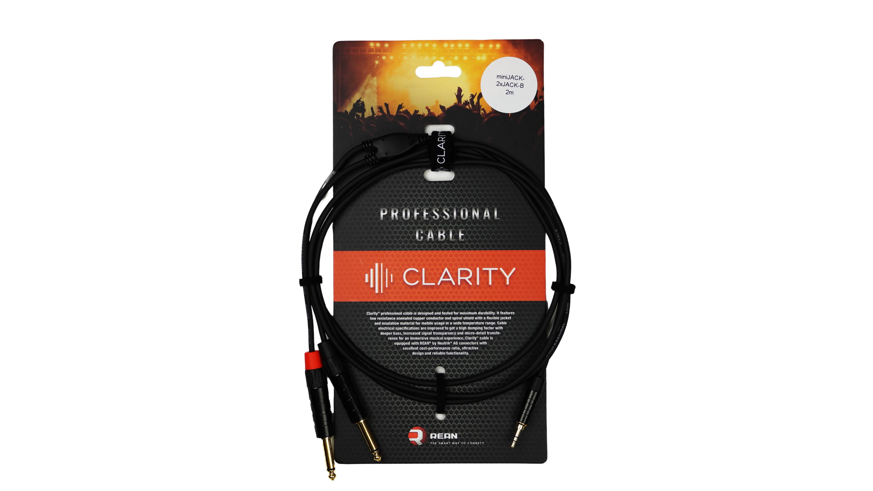 Коммутационный кабель Clarity miniJACK-2xJACK-B/2m