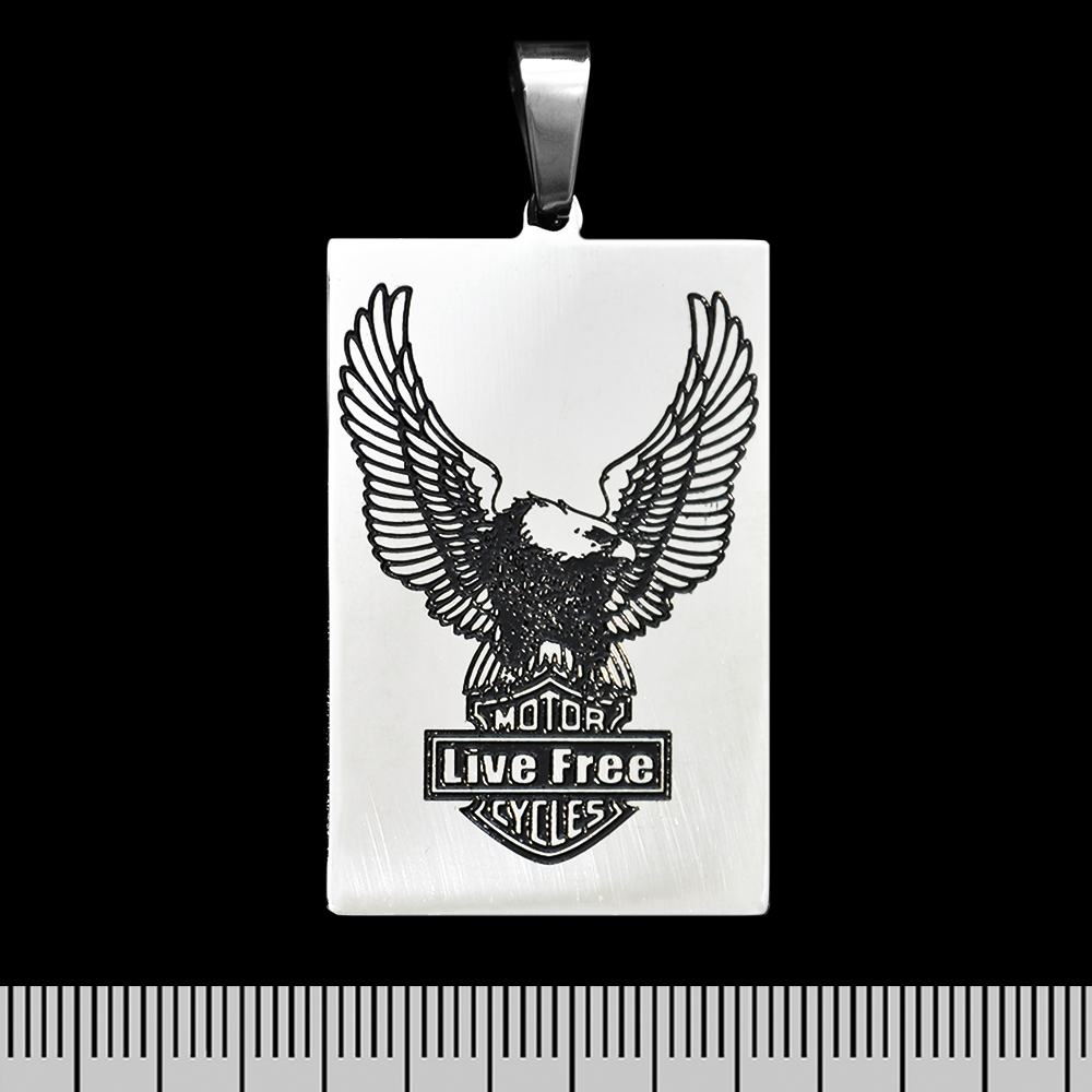 Кулон Live Free - Motorcycles (eagle) (ptsb-042) прямокутний