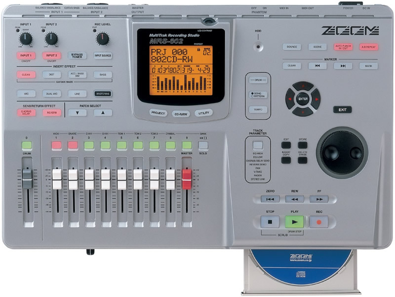 Мультитрековий цифровий рекордер Zoom MRS-802 CD