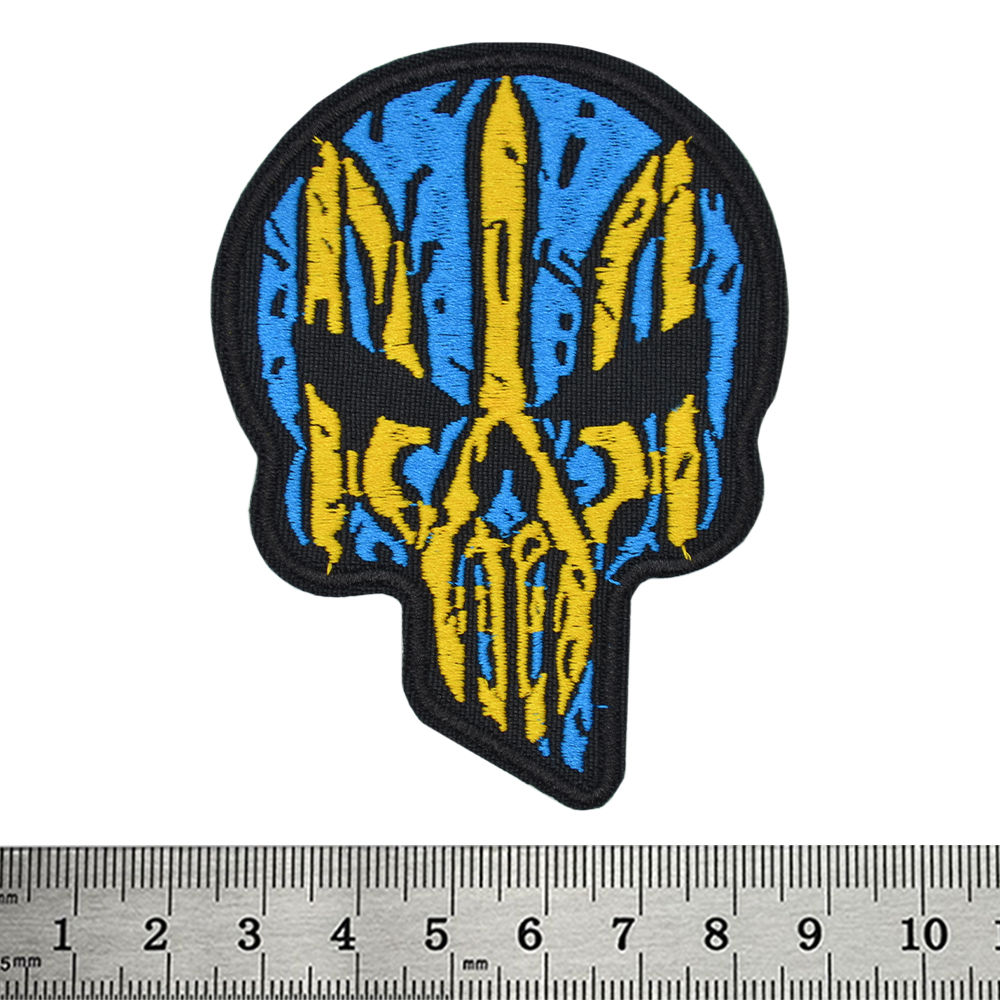 Нашивка Череп Punisher із Тризубом (жовто-блакитний)