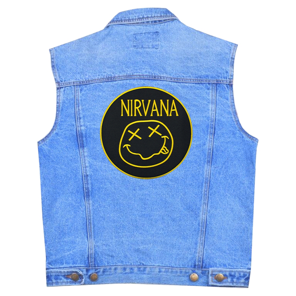 Нашивка термо Nirvana (logo and smile) наспинна кругла (thps-009)