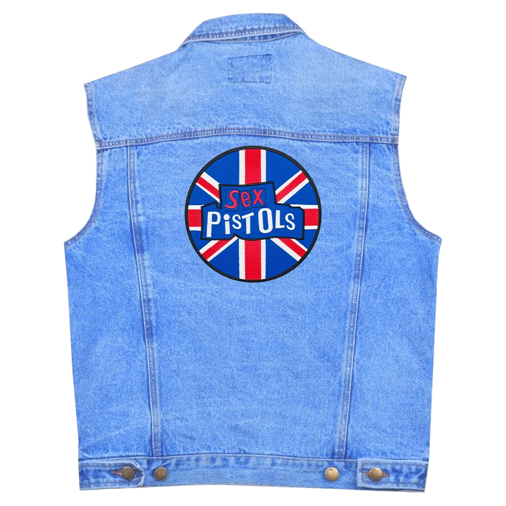 Нашивка термо Sex Pistols (logo and British flag) наспинна (thps-013)