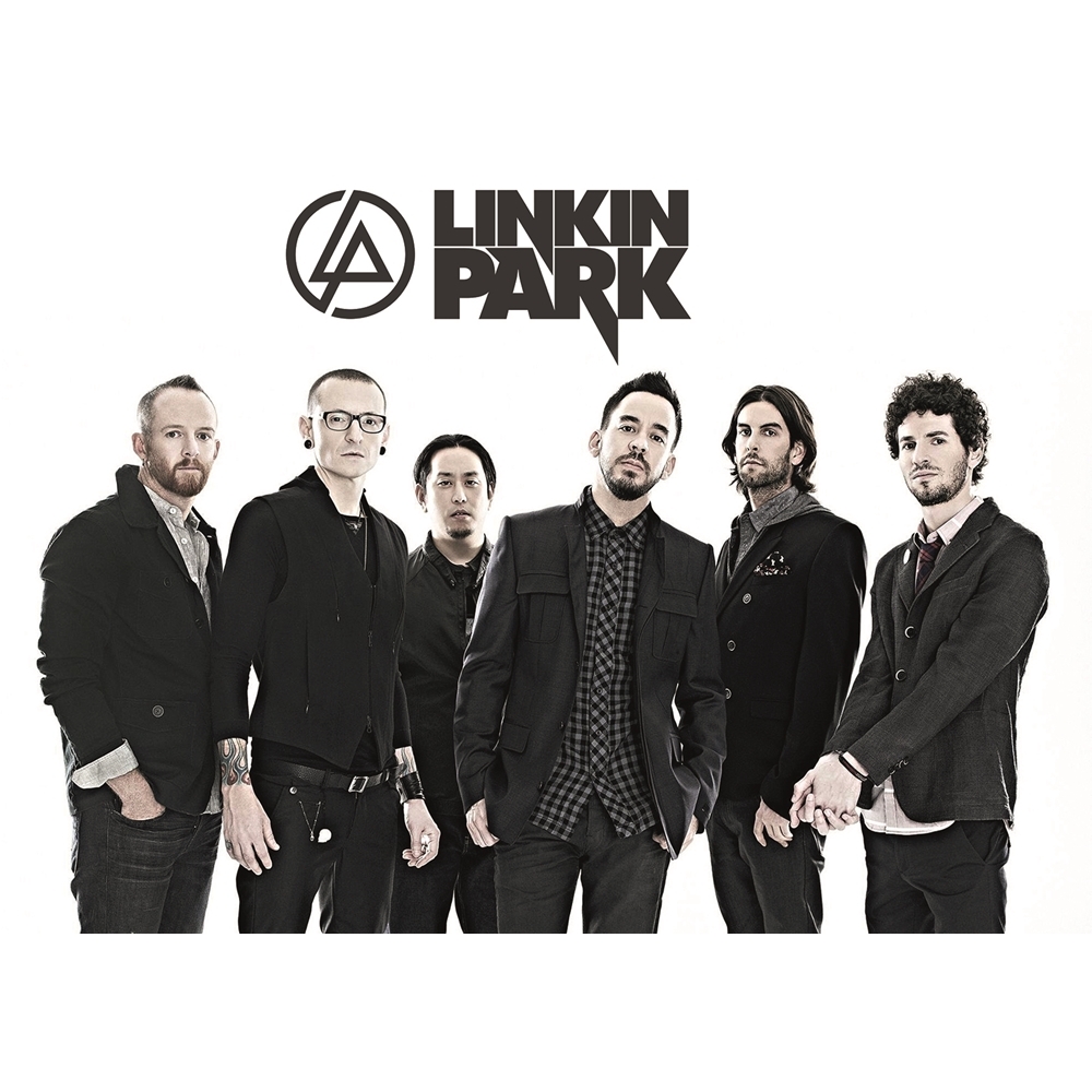 Плакат Linkin Park (фото групи на білому тлі)