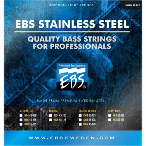 Струни для бас-гітари EBS SS-CM 6-strings (25-128) Stainless Steel