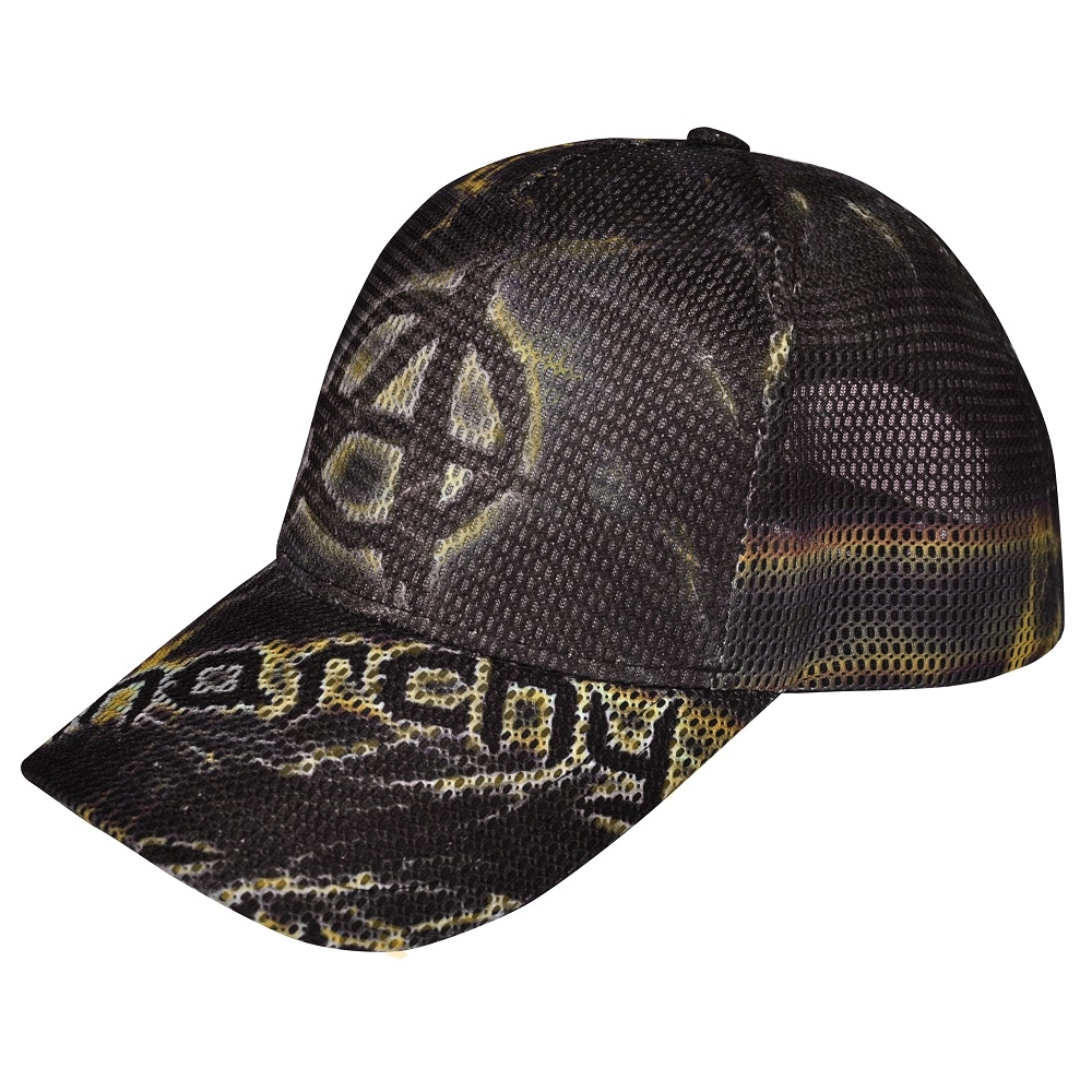 Бейсболка full print Anarchy (black and yellow) сетка