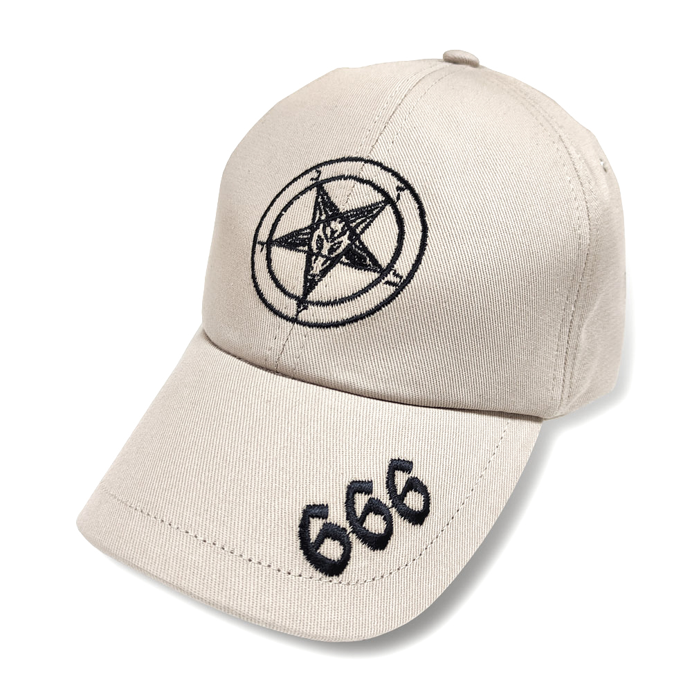 Бейсболка Пентаграма 666 (колір бежевий)