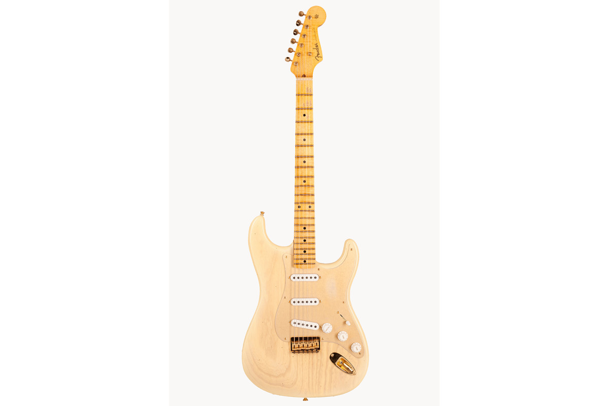 Електрогітара FENDER CUSTOM SHOP LIMITED EDITION '55 HARDTAIL STRATOCASTER JOURNEYMAN RELIC GOLD HARDWARE NATURAL BLONDE 