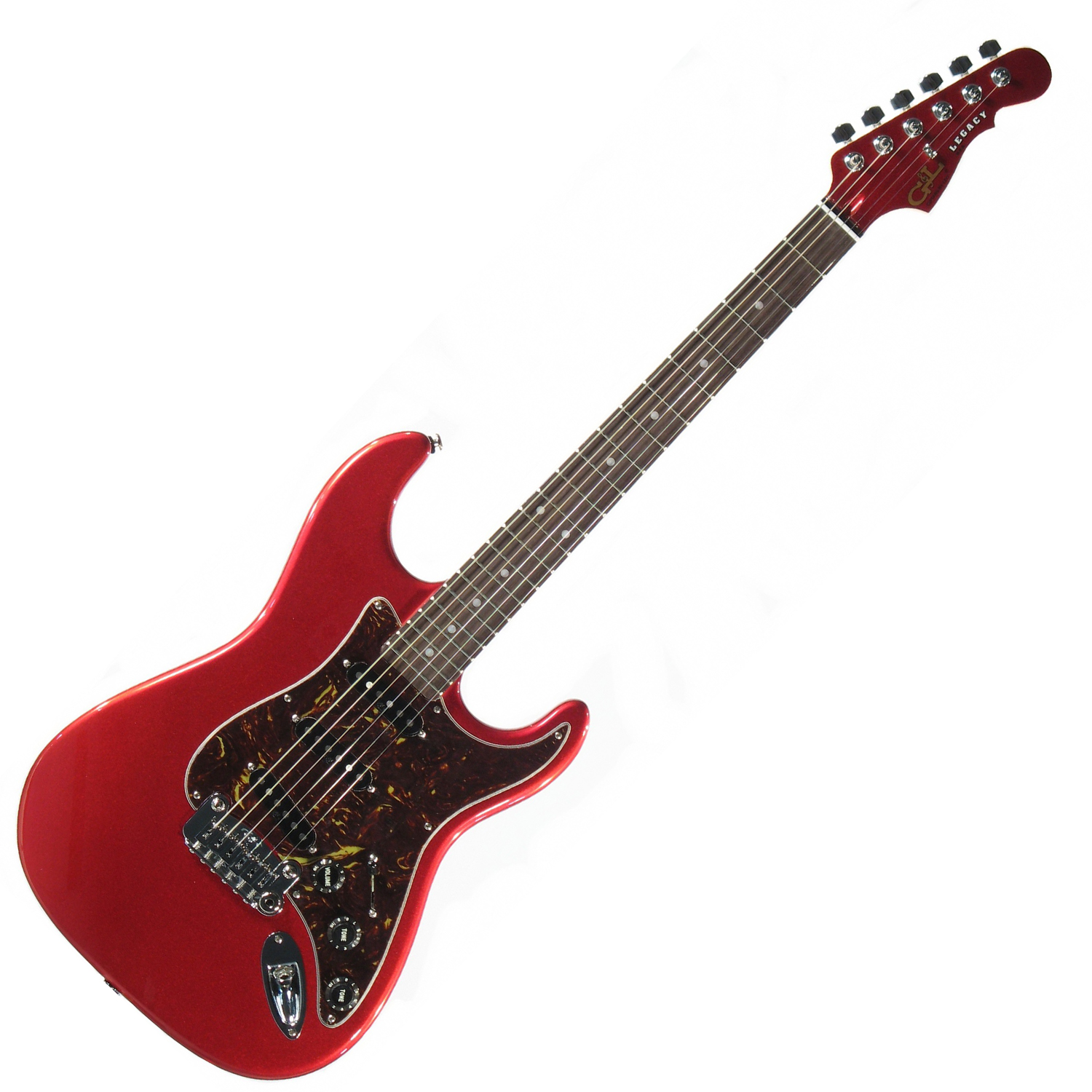 G&L LEGACY (Candy Apple Red, rosewood, 3-ply Tortoise Shell). №CLF50961. Made in USA - Электрогитара