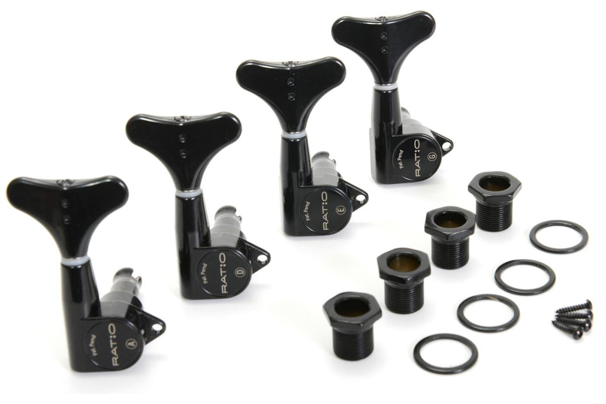 Кілки для бас-гітари GRAPH TECH PRB-4400-BO Bass Ratio 4 in line Y key Black 