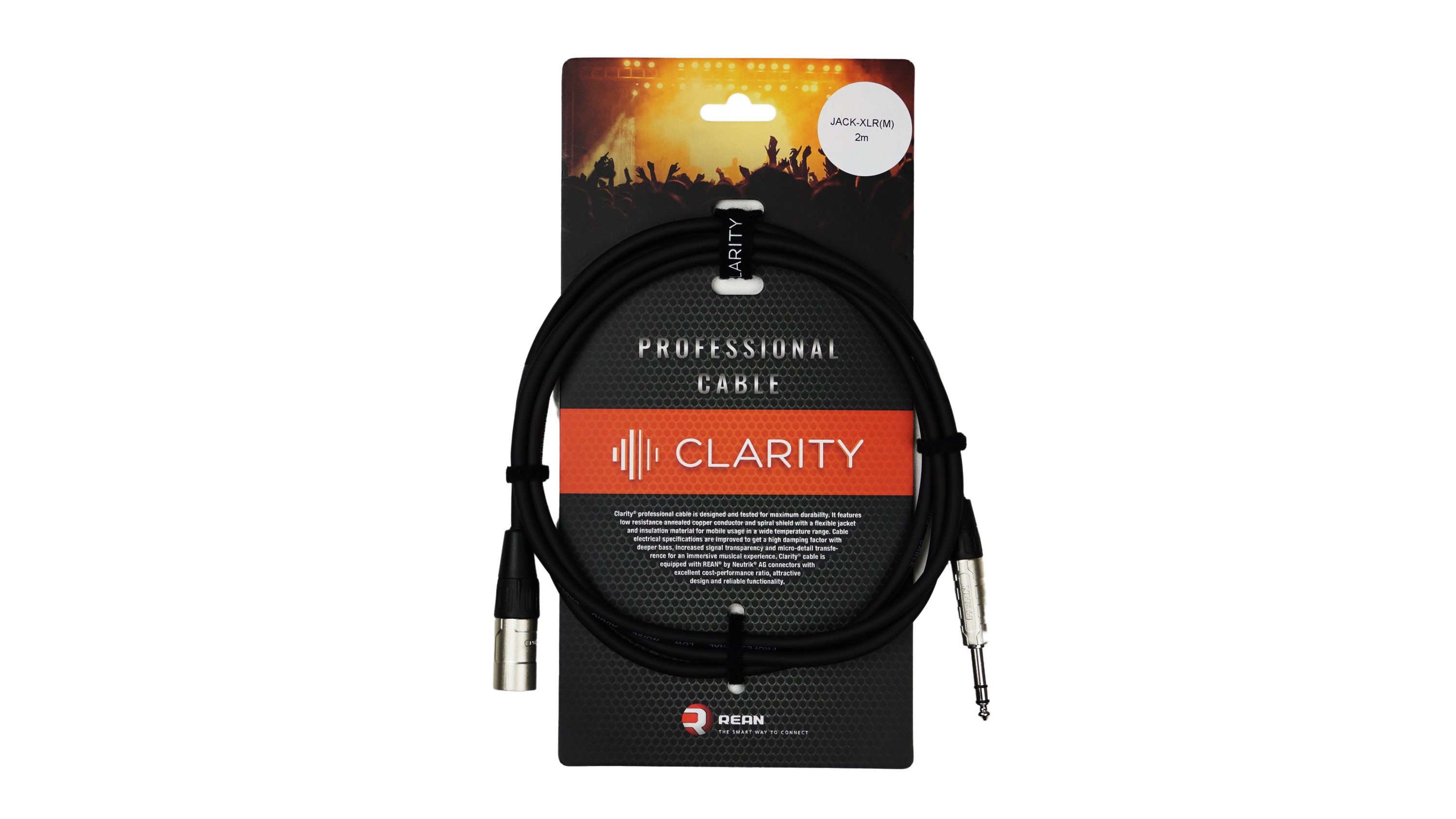 Комутаційний кабель Clarity JACK-XLR(M) PRO/2m
