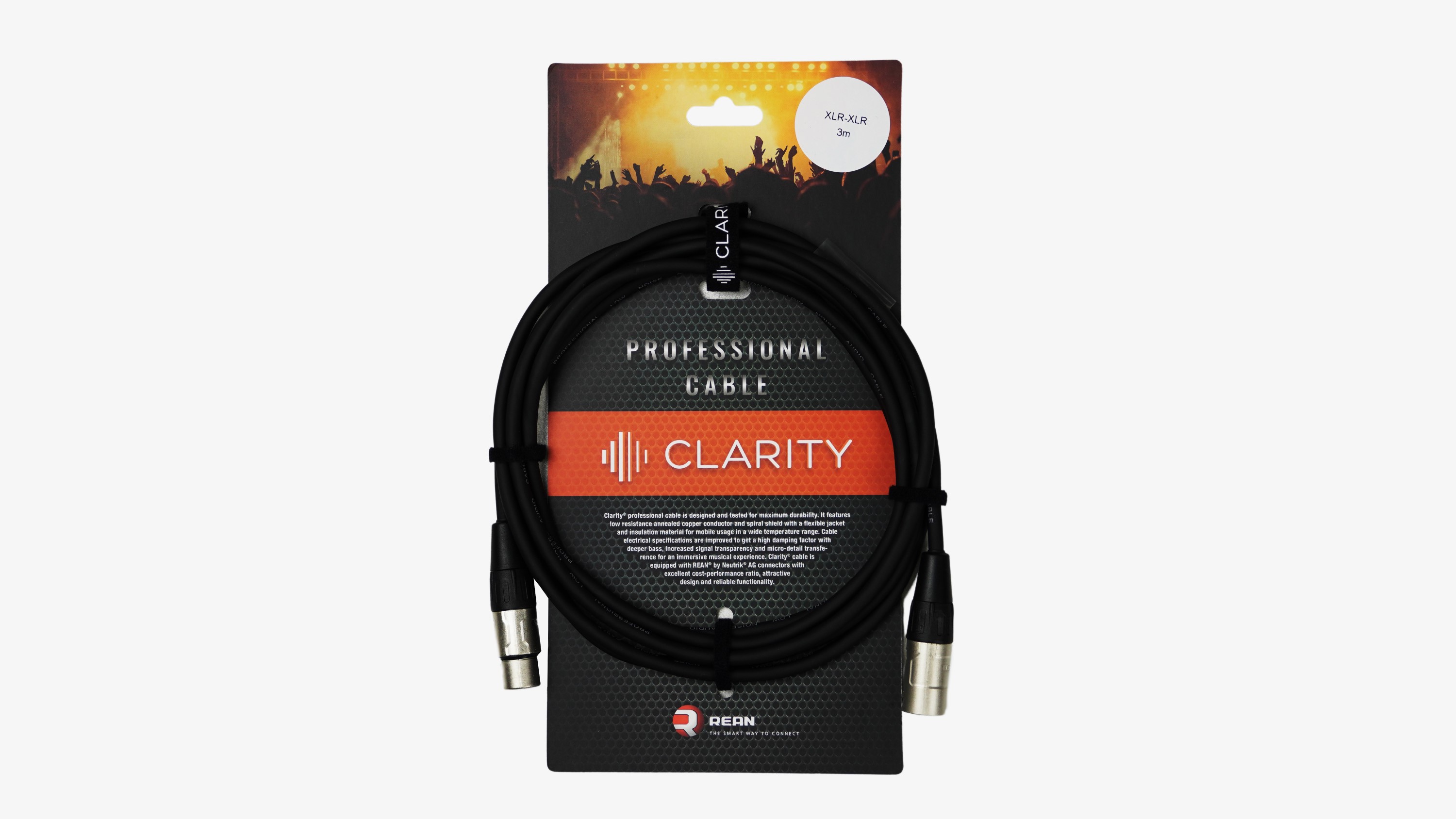 Мікрофонний кабель Clarity XLR-XLR PRO/3m