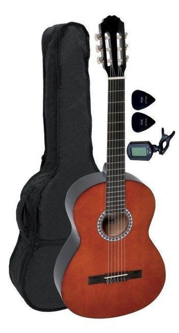 Классическая гитара GEWApure Basic 3/4 (Walnut) + чехол + тюнер + медиаторы 