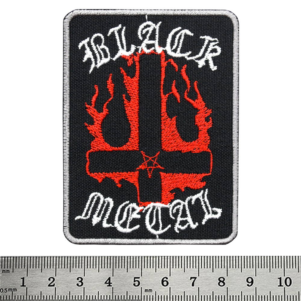 Нашивка Black Metal (burning cross) (pt-057)