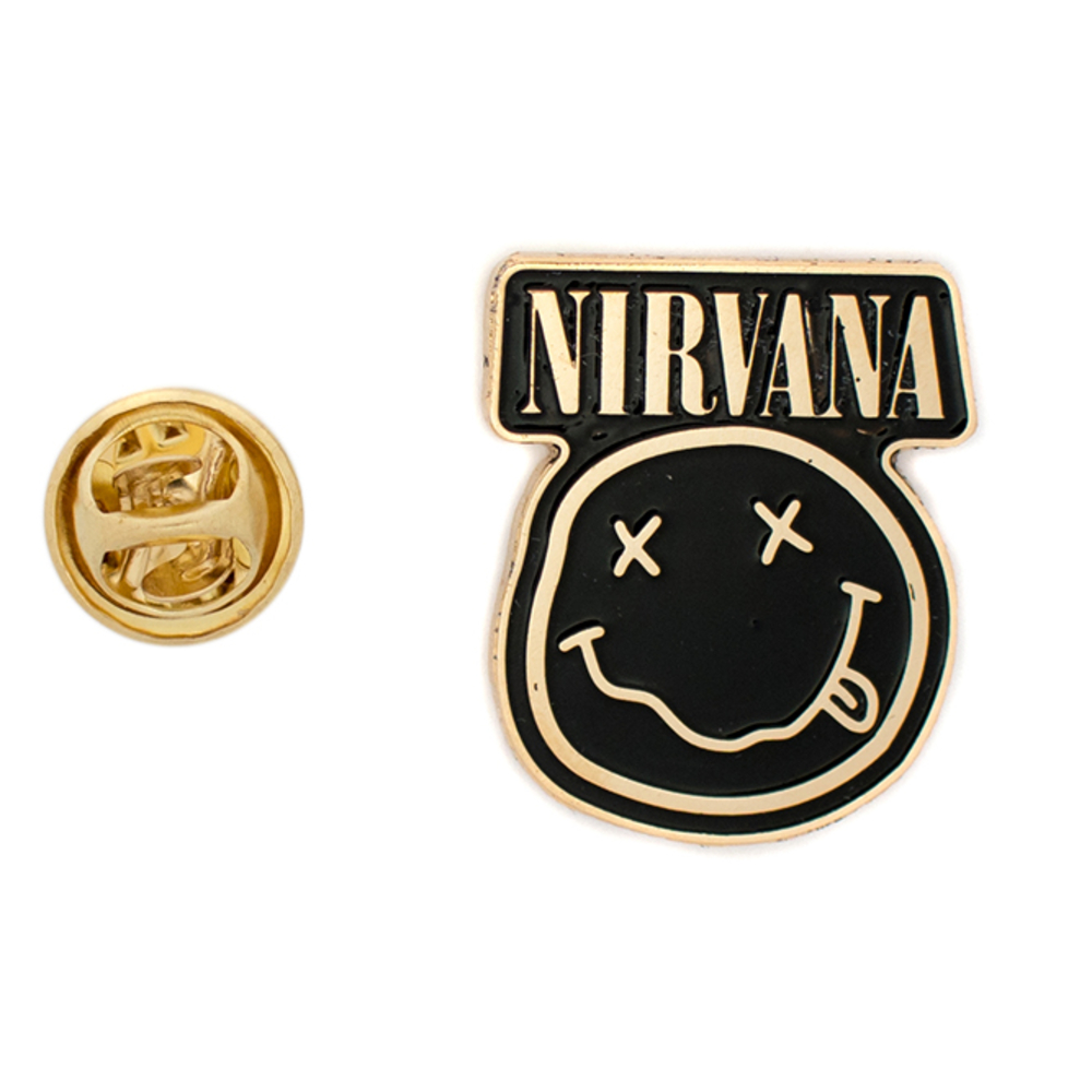 Пін (значок) фігурний Nirvana (smile) жовтий